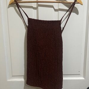 a new day Brown Smocked Cami Top